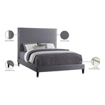 Harlie Velvet Upholstered King Bed in Grey