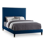 Harlie Velvet Upholstered King Bed in Navy