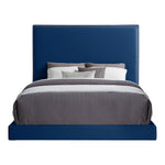 Harlie Velvet Upholstered King Bed in Navy