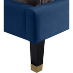 Harlie Velvet Upholstered King Bed in Navy