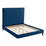 Harlie Velvet Upholstered King Bed in Navy