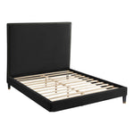Harlie Velvet Upholstered Queen Bed in Black