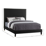 Harlie Velvet Upholstered Queen Bed in Black