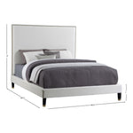 Harlie Velvet Upholstered Queen Bed in Cream