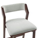 Patricia Wood Upholstered Counter Stool in White Glacier
