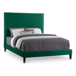 Harlie Velvet Upholstered Queen Bed in Green