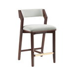 Patricia Wood Upholstered Counter Stool in White Glacier