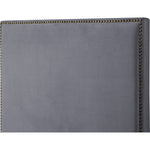 Harlie Velvet Upholstered Queen Bed in Grey