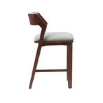 Patricia Wood Upholstered Counter Stool in White Glacier