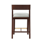 Patricia Wood Upholstered Counter Stool in White Glacier