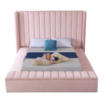 Kiki Velvet Upholstered King Bed (3 Boxes) in Pink