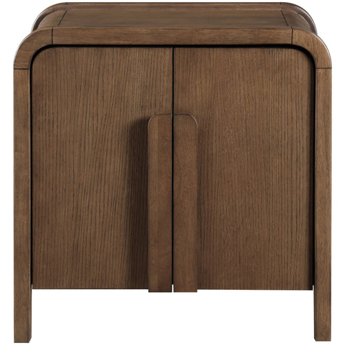 Harmony Oak Veneer And Solid Wood Night Stand in Brown