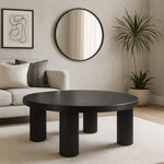 Hayden Solid Wood And Oak Veneer Coffee Table in Black