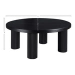 Hayden Solid Wood And Oak Veneer Coffee Table in Black