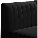 Alina 91" Velvet Upholstered 4pc. Modular Sectional in Black