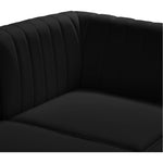 Alina 91" Velvet Upholstered 4pc. Modular Sectional in Black
