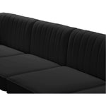 Alina 91" Velvet Upholstered 4pc. Modular Sectional in Black
