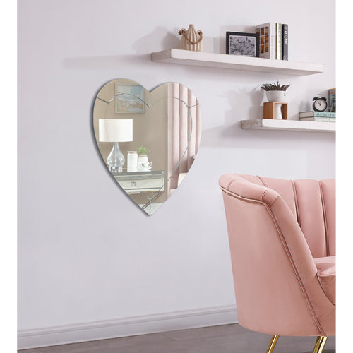Heart Heart Shape Mirror in Silver