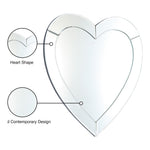 Heart Heart Shape Mirror in Silver