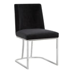 Heidi Velvet Upholstered Dining Chair in Black