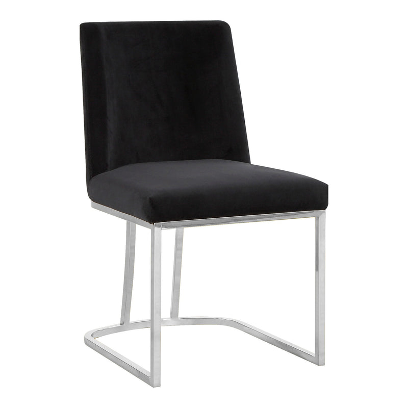 Heidi Velvet Upholstered Dining Chair in Black