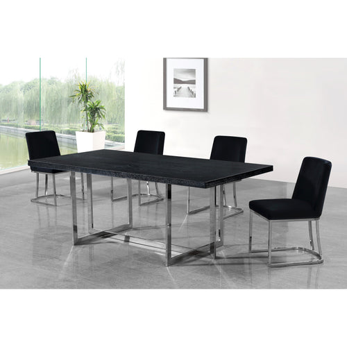 Heidi Velvet Upholstered Dining Chair in Black