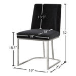 Heidi Velvet Upholstered Dining Chair in Black