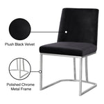 Heidi Velvet Upholstered Dining Chair in Black
