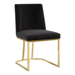 Heidi Velvet Upholstered Dining Chair in Black
