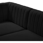 Alina 91" Velvet Upholstered 4pc. Modular Sectional in Black
