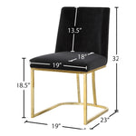 Heidi Velvet Upholstered Dining Chair in Black