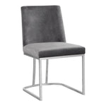 Heidi Velvet Upholstered Dining Chair in Grey