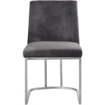 Heidi Velvet Upholstered Dining Chair in Grey