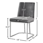 Heidi Velvet Upholstered Dining Chair in Grey