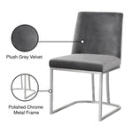 Heidi Velvet Upholstered Dining Chair in Grey