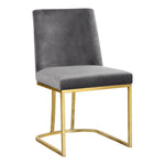 Heidi Velvet Upholstered Dining Chair in Grey