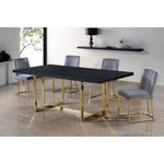 Heidi Velvet Upholstered Dining Chair in Grey