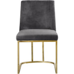 Heidi Velvet Upholstered Dining Chair in Grey