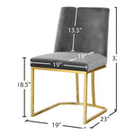 Heidi Velvet Upholstered Dining Chair in Grey