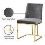 Heidi Velvet Upholstered Dining Chair in Grey