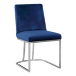 Heidi Velvet Upholstered Dining Chair in Navy