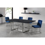 Heidi Velvet Upholstered Dining Chair in Navy
