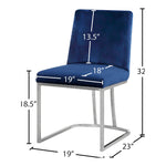 Heidi Velvet Upholstered Dining Chair in Navy