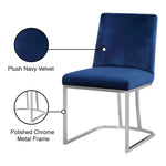 Heidi Velvet Upholstered Dining Chair in Navy