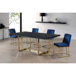 Heidi Velvet Upholstered Dining Chair in Navy