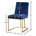 Heidi Velvet Upholstered Dining Chair in Navy
