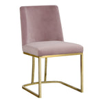 Heidi Velvet Upholstered Dining Chair in Pink