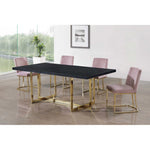 Heidi Velvet Upholstered Dining Chair in Pink