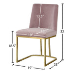 Heidi Velvet Upholstered Dining Chair in Pink