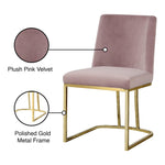 Heidi Velvet Upholstered Dining Chair in Pink